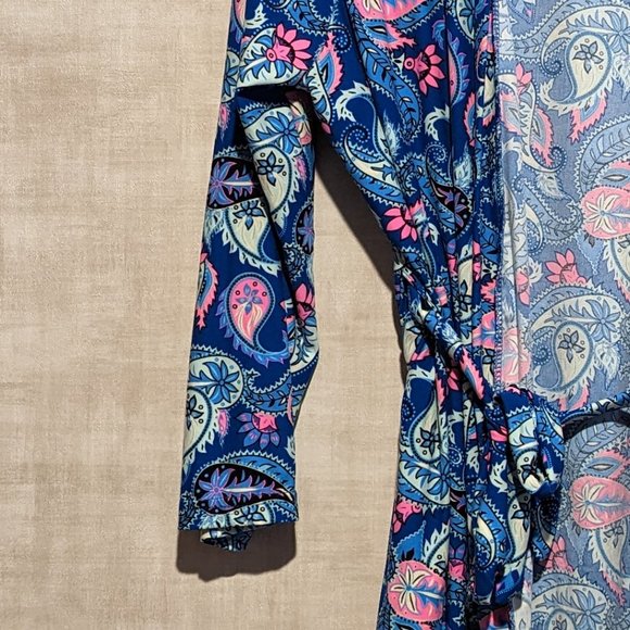 COPY - SLEEPWEAR SMALL BELTED PAISLEY ROBE - Picture 4 of 6